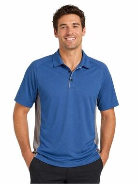 Nike Golf Sphere React Polo Shirt Men’s Royal Blue Gray Stripe Size L